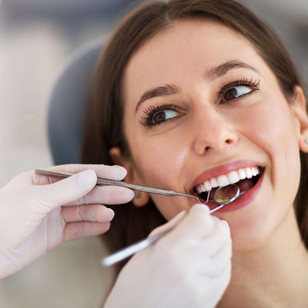 Cosmetic dentistry treatment in progress
