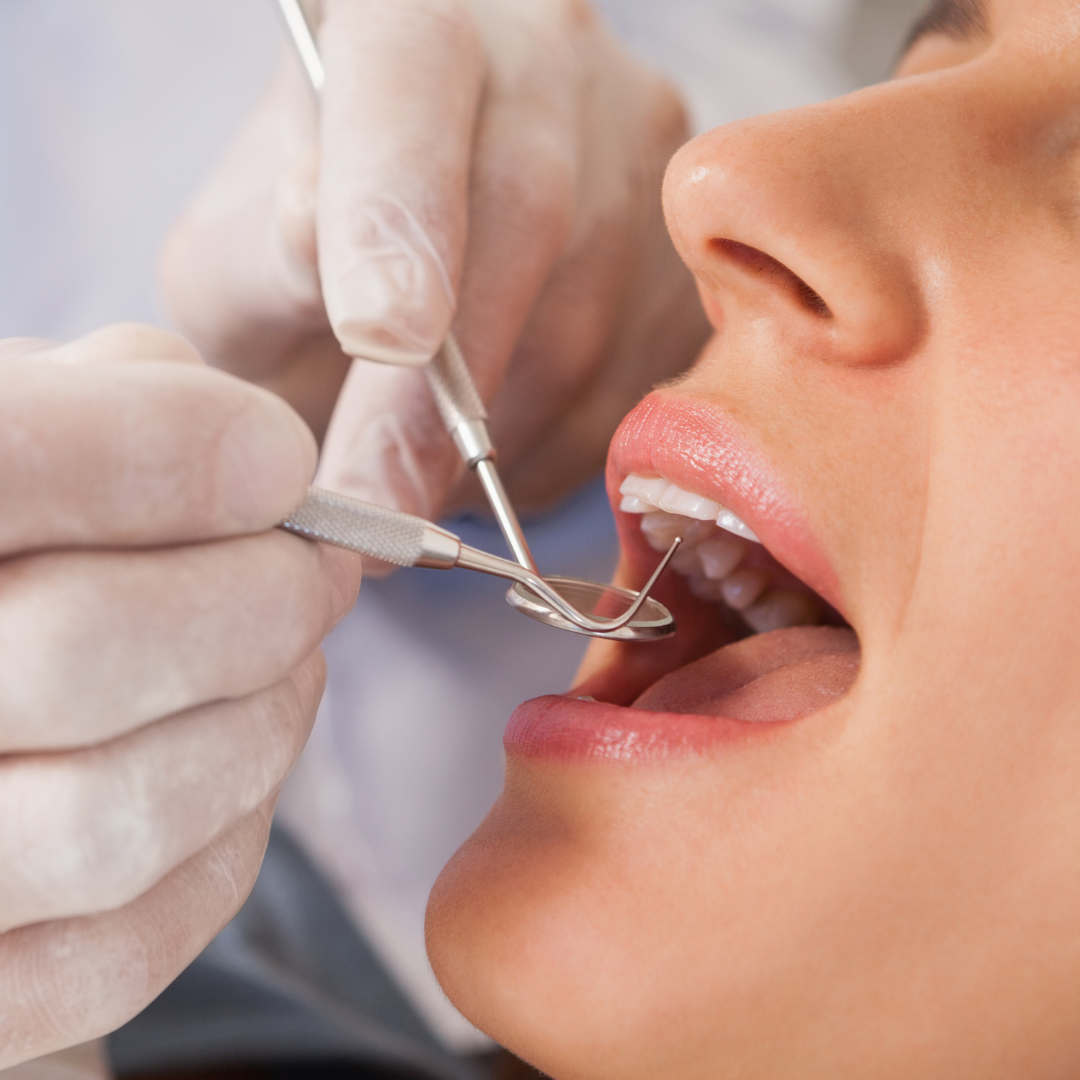 Routine dental examination in progress