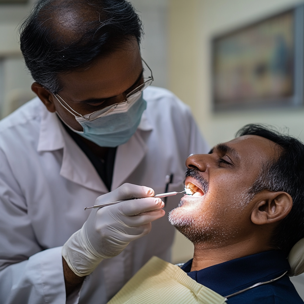 Oral surgery procedure in progress
